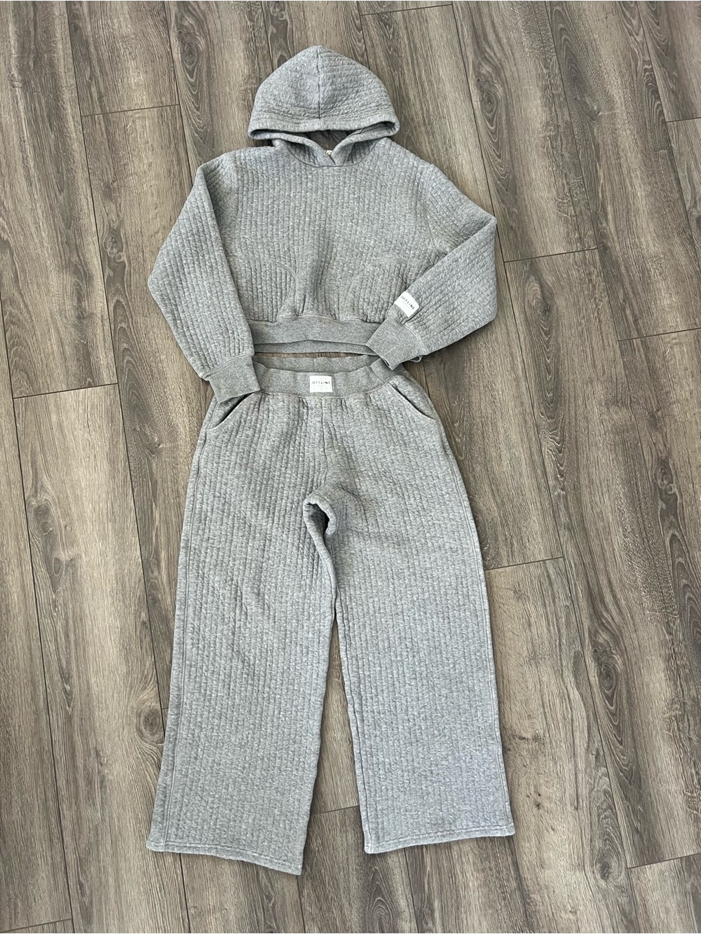 Offline by Aerie Gray Ribbed Lounge Sweat Set
